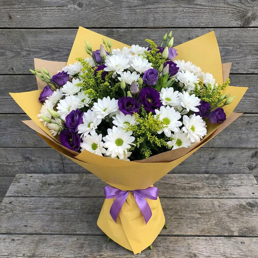 Букет цветов из: Ирисы, Хризантемы и Ромашки в Красном Яре Омской области