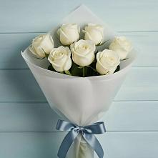 Букет 7 Белых роз Эдлесс Лав #REPLACE_PRED# Красном Яре Омской области