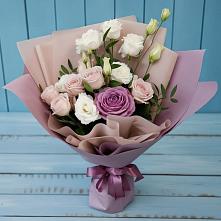 Букет цветов из:  Розы и Лизиантусы в Красном Яре Омской области