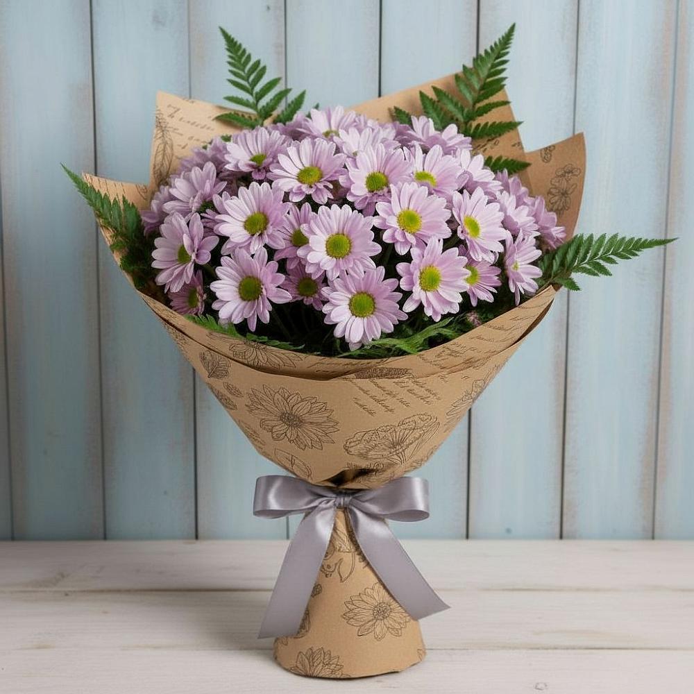Букет цветов из: Хризантемы в Красном Яре Омской области