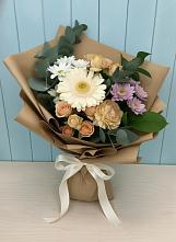 Букет цветов из:  Герберы и Хризантемы в Красном Яре Омской области
