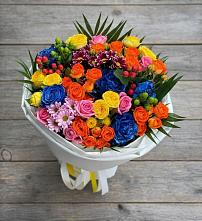 Букет цветов из:  Розы и Хризантемы в Красном Яре Омской области