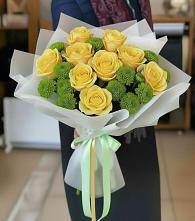 Букет цветов из:  Хризантемы и Розы в Красном Яре Омской области