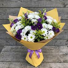 Букет цветов из:  Ирисы, Хризантемы и Ромашки в Красном Яре Омской области