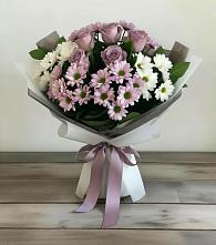 Букет цветов из:  Хризантемы и Розы в Красном Яре Омской области