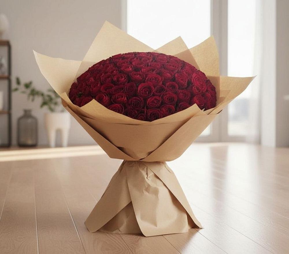 Букет 101 Красная роза в Красном Яре Омской области