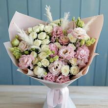 Букет цветов из:  Альстромерии и Розы в Красном Яре Омской области